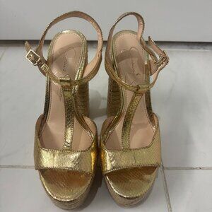 Jessica Simpson Gold Platform Heeled Sandals – Size 7 – Gently Used
